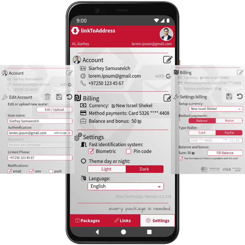 Settings application 